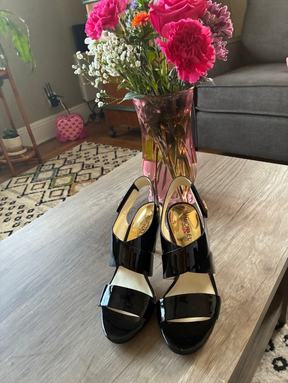 Michael Kors Black Patent Slingback Sandals New 6.5